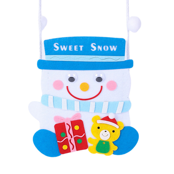 REMAKE Jul DIY lahjapussit kahvoilla Söpöjä olkalaukkuja lapsille Joulu DIY pussit snowman