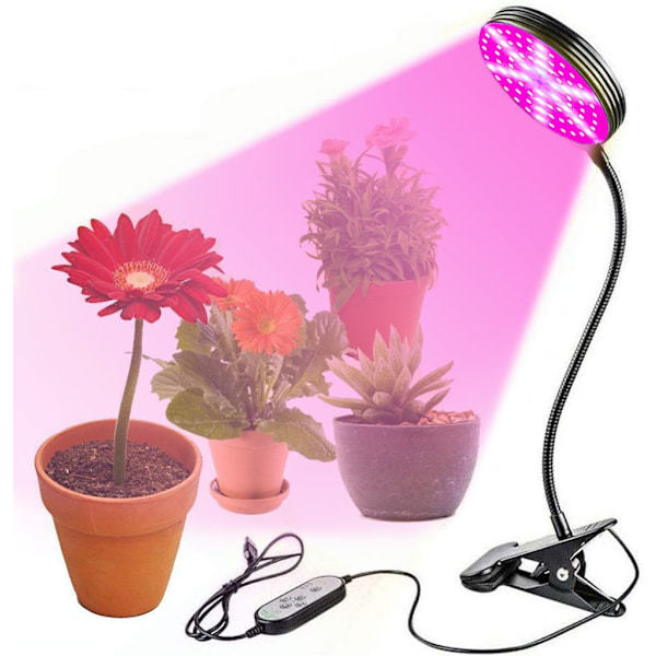 15W plantelampe LED fuldspektrum plantelys 3 lystilstande indendørs plantevækstlampe med timer