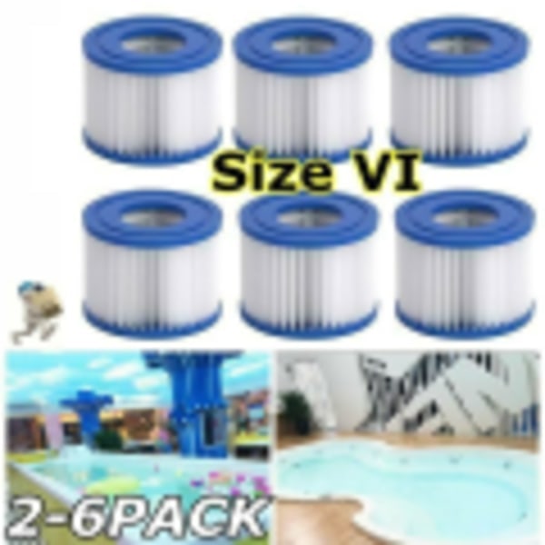 REMAKE Lay-Z-Spa filterpatron (VI), kompatibel med alle Lay-Z-Spa spa-modeller 6 stk