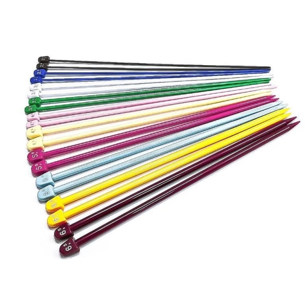 REMAKE N017 - Set med 10 par stickor i flerfärgad plast, en storlek
