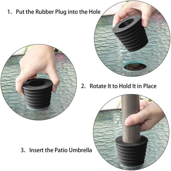 Gummiplugs til parasolhul i havebord
