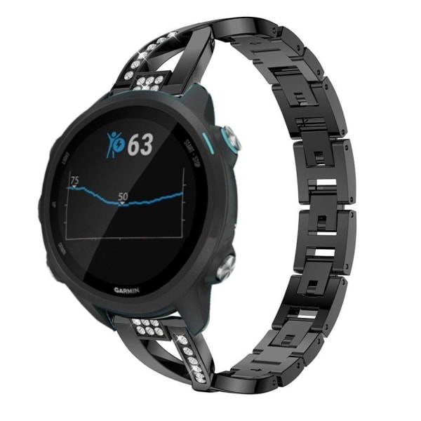 20mm Garmin Forerunner 245 X-formet Rhinestone Armbånd - Svart Svart