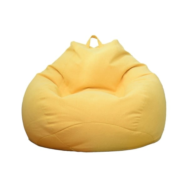 New Extra Large Bean Bag Chair Sofa Cover Indoor Lazy Loungers For Adults Kids Promotional Price Yellow 80 * 90cm