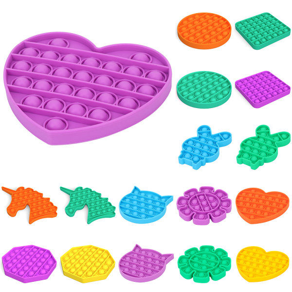 Pop It Fidget Legetøj - Flere Farver Stress Sensorisk Legetøj Børnespil orange-love