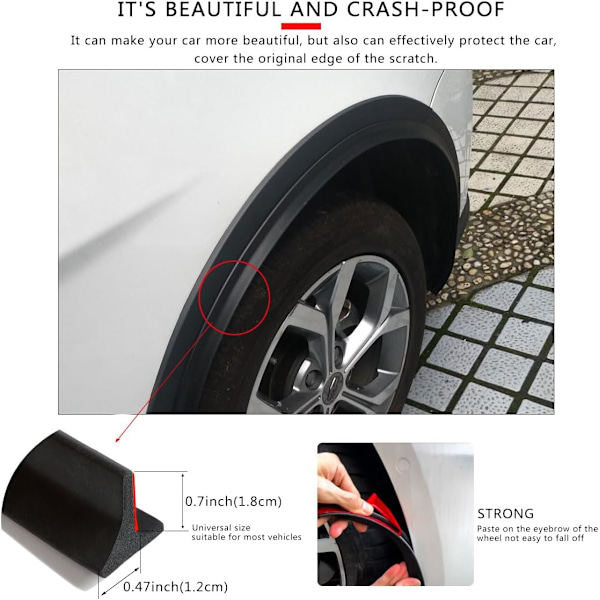 REMAKE Universal Fender Flares Bilhjulsvalv Ving Expander Båge Ögonbryn Mudguards Lip Karosseri Kit Cover Mud Guard Tillbehör
