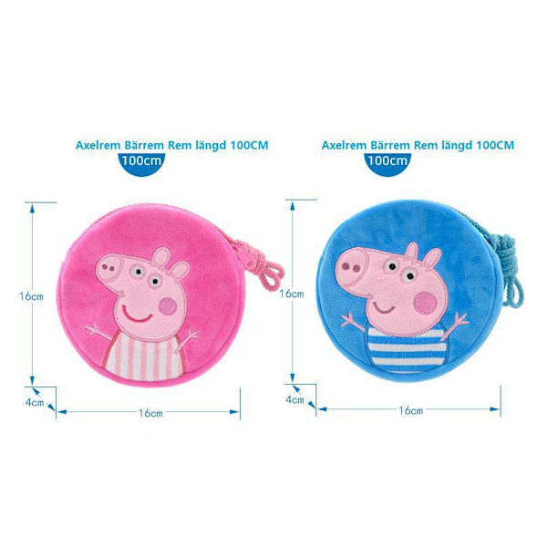 Greta Gris Peppa Gris förskoleväska axelväska Rosa Modell 2 Rosa Peppa Blå Blue