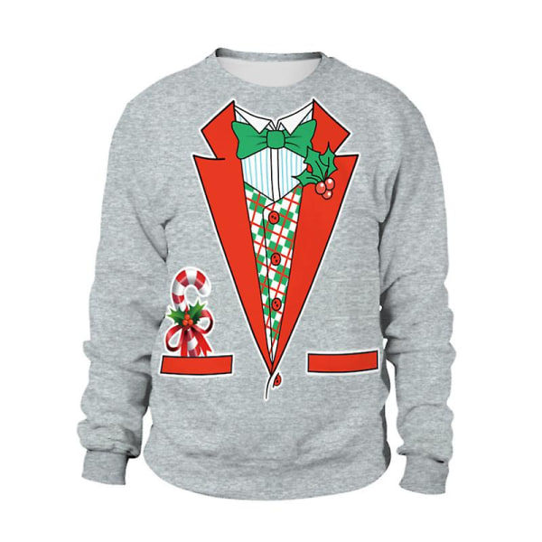 Trykt Juletrøje med Langærmet Trøje til Mænd og Kvinder Julefest Rundhals Novelty Ugly Jumper Casual Tops style 7 2XL