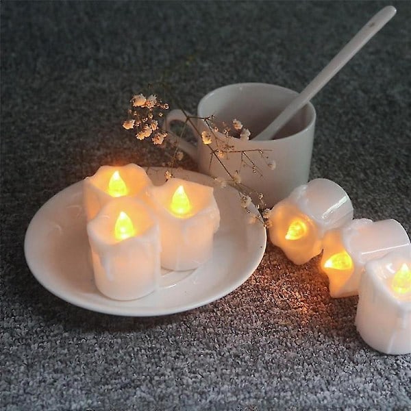 24 Pack LED Candles, Electronic Tealights, Simulated Flame, Flicker Free, for Birthday, Christmas and Party