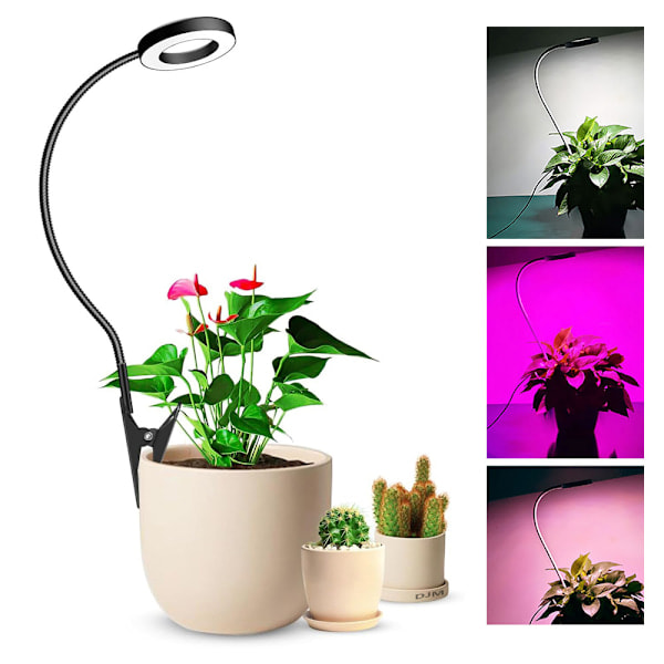 REMAKE Plantelampe for innendørs bruk, klips på 6500K fullspektrum LED plantelampe