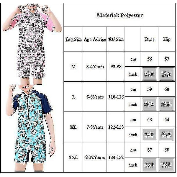 Unisex Badkläder för Barn, Flickor och Pojkar, Tryckt Kortärmad Sommar -del Badkläder Panda Print 7-8 Years