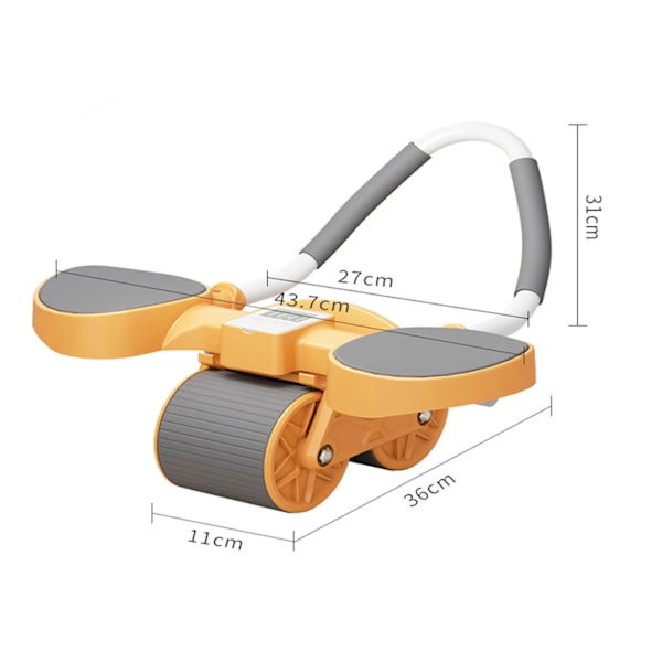 Automatisk Tilbakegående Magehjul med Telefonholder Sklisikker Dobbelt Hjul 65mAh Hjemme Mage Treningsapparat for Menn Kvinner Oransje
