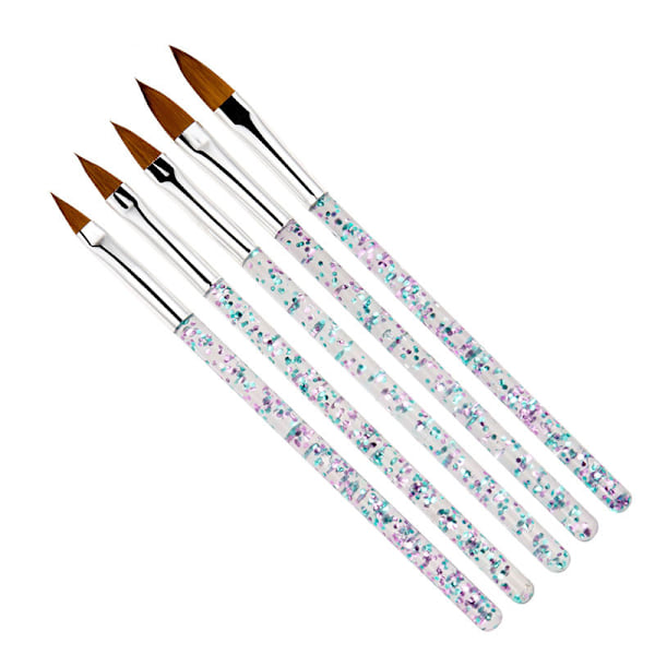 5 st Exklusiva akryl/UV nagelborstar