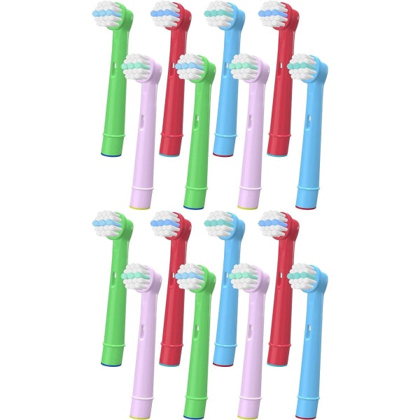 REMAKE 16pcs Children's Toothbrush Heads Compatible for Oral B, Electric Toothbrush Heads for Kids Compatible with Braun Replacement Heads