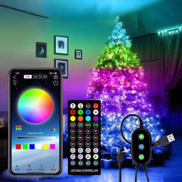 Julebelysning med over 100 lysmoduser, 10m 100 LED-lys
