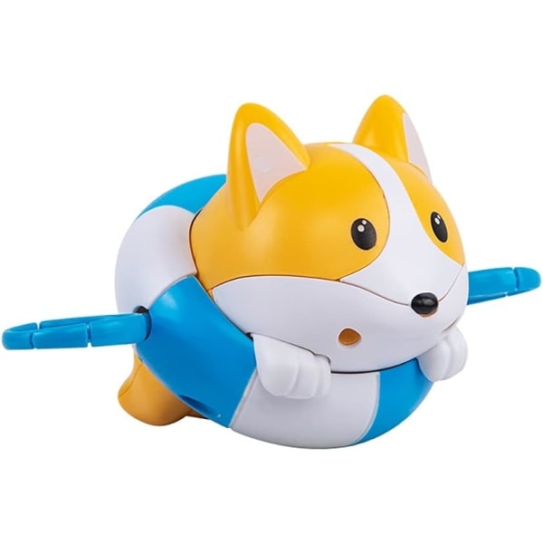 Koiranpentu-kylpyammeen lelu vetoketjulla, kylpyammeen lelu, vedettävä uiva corgi, soutava pentu