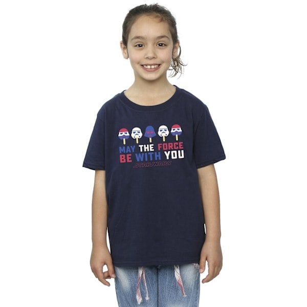 Star Wars: Ett nytt hopp Bomulls-T-shirt för flickor 9-11 år Marinblå 9-11 år