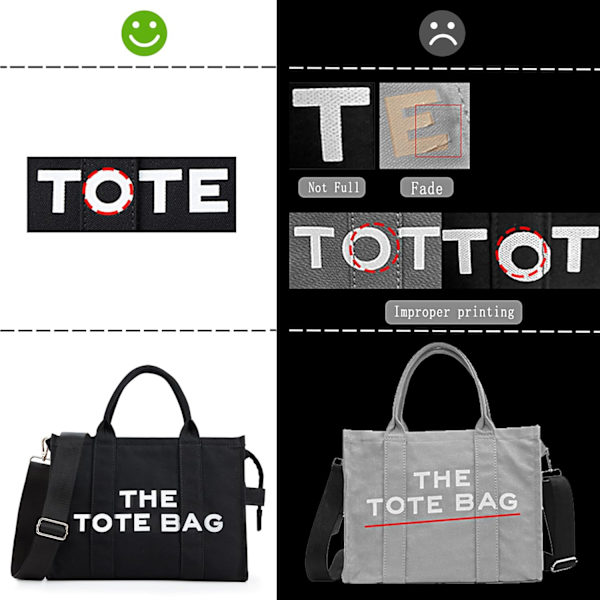 Dame Canvas Tote Bag - Tyk canvas taske med lynlås og skulderrem til arbejde, skole, rejser og shopping