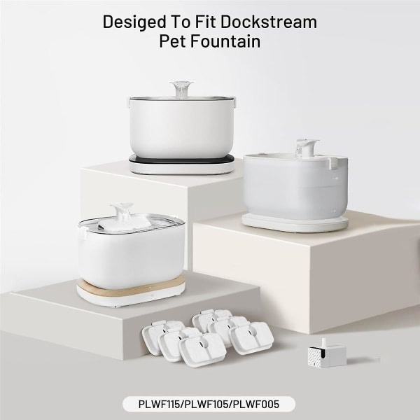 12 Pakke Udskiftningsfiltre til Dockstream Trådløs Vandfontæne Plwf005/plwf115/wf105 Dyrefontæne