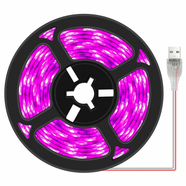 LED-växtbelysningsremsor Vattentäta Klippbara Remsor USB Växtlampa för Inomhusväxter Suckulenter Hydroponics Växthus 1m