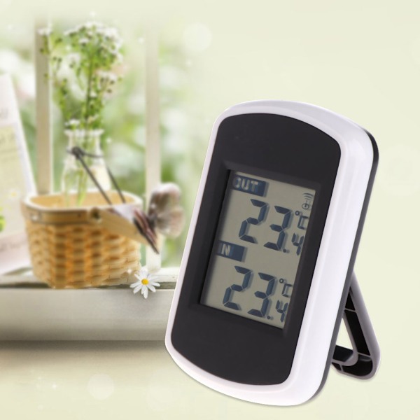 REMAKE Høy kvalitet LCD digital trådløs stasjon innendørs utendørs termometer for hjemmet eller kontoret