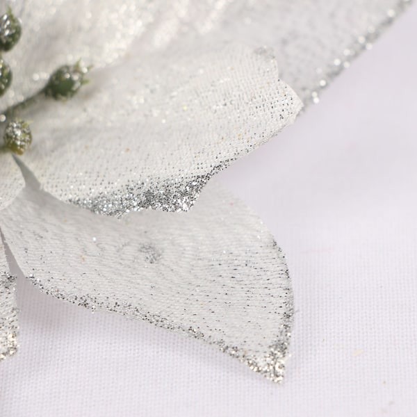 /#/(Blå) 45 stk. juleblomst dekorationer glitter juleblomst/#/