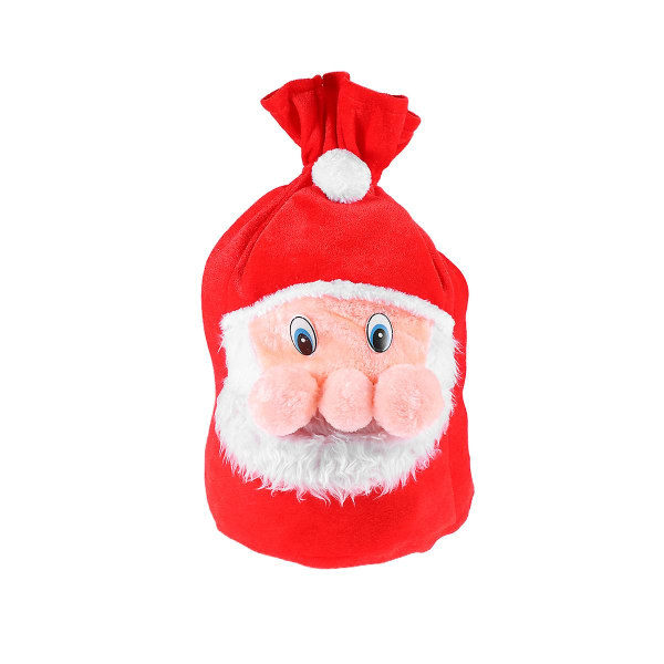 1pc Plush Drawstring Santa Bag Gift Candy Gift Bag Sack Bag Xmas Christmas Decorations Decorations