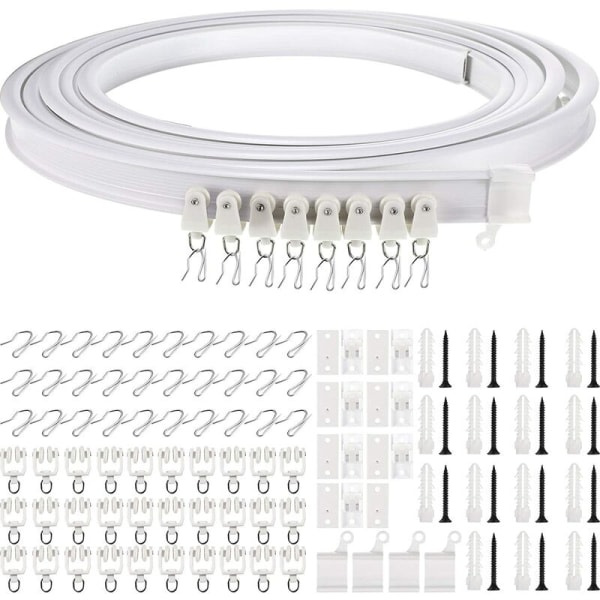 REMAKE Foldbar Takskinne Buet Gardinskinne Fleksibel Takgardin Tilbehør Buet Vindusskinne for Gardinskinne med Gardinskinnesystem