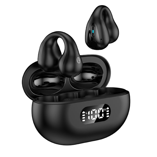 INF Trådløse open-ear hodetelefoner Bluetooth 5.2 Svart