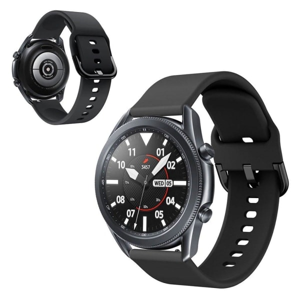 Samsung Galaxy Watch 3 (45mm) enkel silikon armbånd - svart Svart