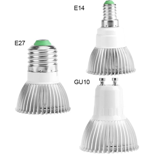 Kasvilamput, 18W 85265V Täyspektrinen Alumiini E27/E14/Gu10 18 LED Kukkakasvi Hopea 1.89 X 2.56 Tuumaa (E14)