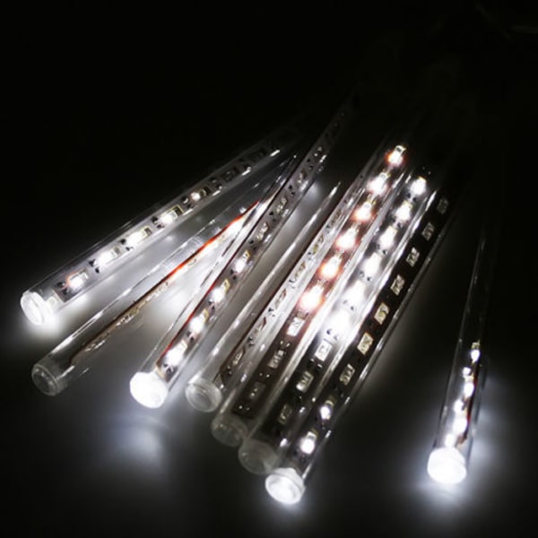 20/30/50cm LED-regnlys Meteor Julepynt Hvit 50 cm White