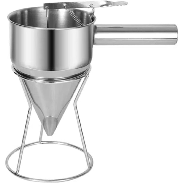 Pancake batter dispenser in stainless steel with stand