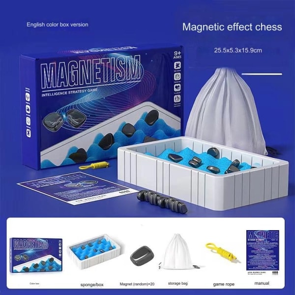 REMAKE Magnetiskt Schackspel Julgåva till Barn, Roligt Bordsspel med Magneter, Magnetiskt Brädspel Julgåva till Familjen Brädspel för Vuxna