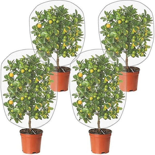 Fuglebarriere Net med Træk snor Stor Have Net Plante Net Dække til Plantebeskyttelse (4, 3.2x4.9ft, 2.6x3.2ft)
