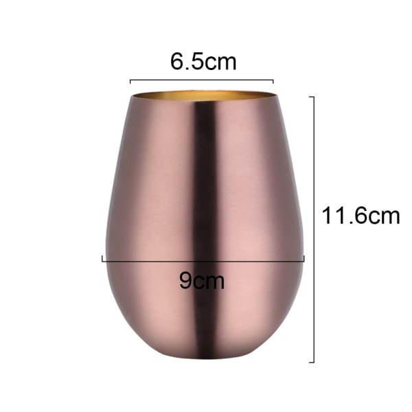 Fars Dag Present Rostfritt Stål Stemlöst Vinglas Utomhus Bärbart Pool Vinglas - Roséguld