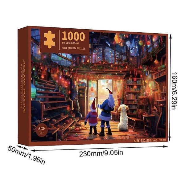 1000 Piece Christmas Jigsaw Puzzle for Kids and Adults, Merry Christmas Eve, Family Games, Home Decor, Wall Decorations, Christmas Gifts