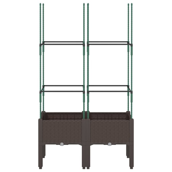 Vekstboks med espalier brun 80x40x142.5 cm PP