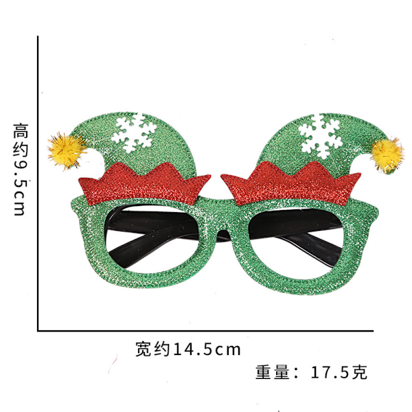 Joulukoristeet Joululahjat Lumimies Sarvet Joulu Lasit Koriste Juhlatarvikkeet Green Santa Claus hat glasses