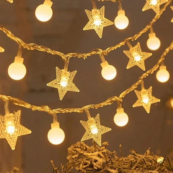 LED Snøflak Lyslenke Batteridrevet Soverom Utendørs Hage Fe Lyslenke Lampe Bryllup Fest Nyttår Jul Dekorasjon C-stil 3m