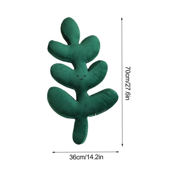 Monstera Blad Pute Dekorative Pute Tropisk Bladformet Pute Fløyel Blad Pute Planteformet