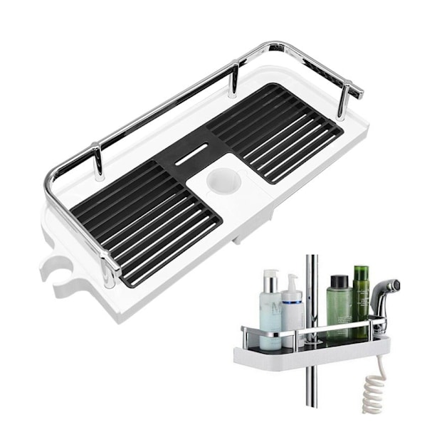 INF Brusehylde ABS 32x12 cm Sort/Hvid