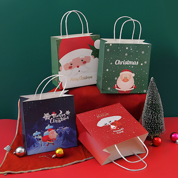 REMAKE 2st Julklappspåsar Julafton Presentpapperspåsar Barn Födelsedag Godis Snacks Leksaker Tygpåsar, vitt skägg Äldre Betterlif Sunmostar