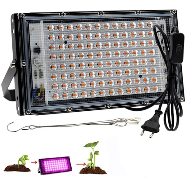 100W Fuld Spektrum Vækstlys LED Plant Lampe Fuld Spektrum LED Vækstlys til indendørs planter Hydroponiske grøntsager og blomster