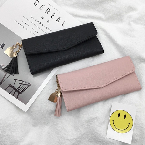 Lommebok i konvoluttveske som clutch