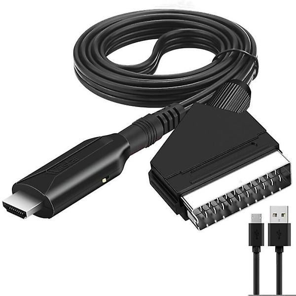 Scart til HDMI-konverter, alt-i-ett Scart til HDMI-adapter, 1080P