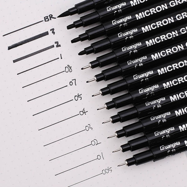 REMAKE Bläckpenna konstnärs penna svart 12 st/förpackning