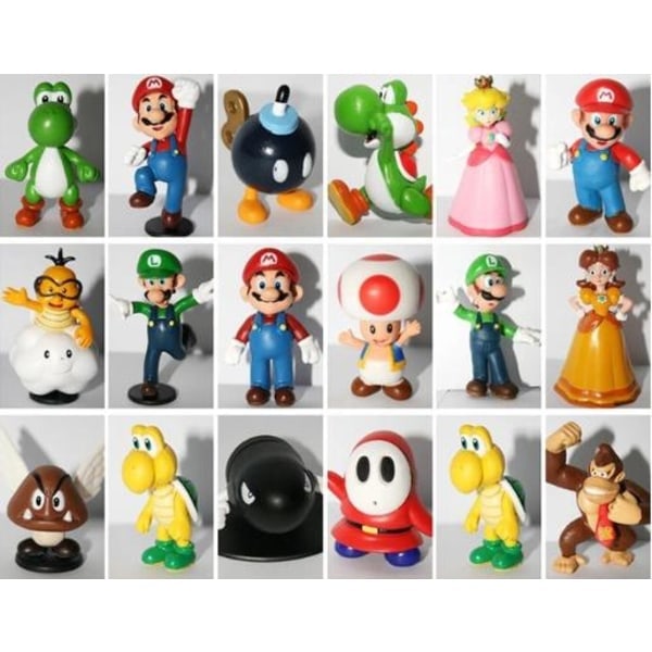 Super Mario 18-pakks figurer Julegaver