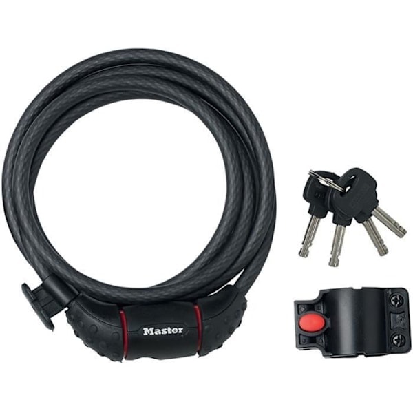 MASTER LOCK Pyörän varkaudenvastainen kaapeli [1,8 m kaapeli] [Avain] [Ulkoinen] [Pyörän asennus] 8130EURDPRO