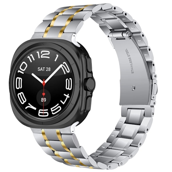 Urrem til Samsung Galaxy Watch 7 Ultra 47MM i rustfrit stål - Sølv + Guld