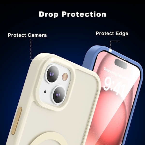 ColorPop iPhone 15 -kotelo CH MagSafe Matt Off White